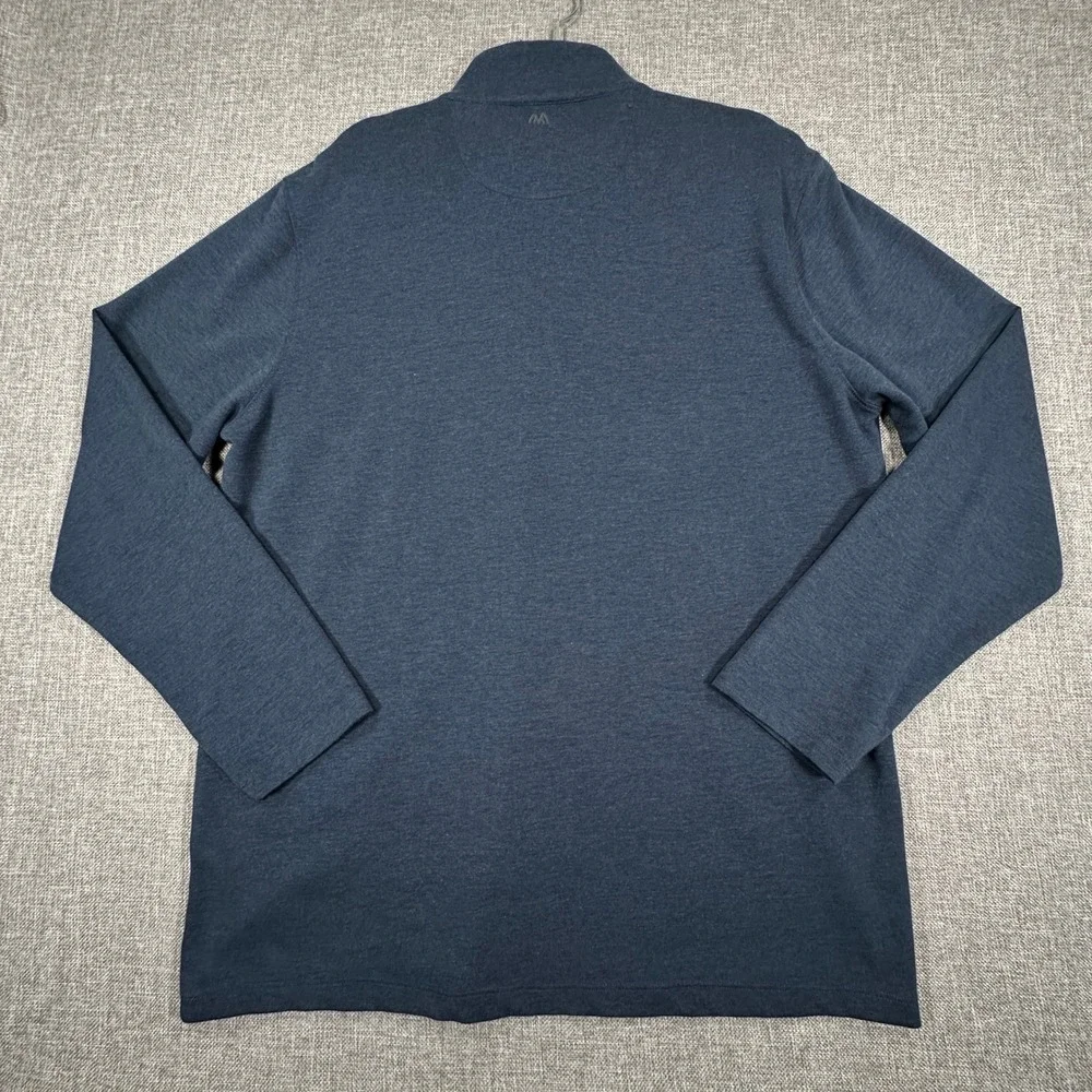 Mizzen+Main KPI Quarter Zip Pullover Mens XL Navy Blue Performance Stretch Golf